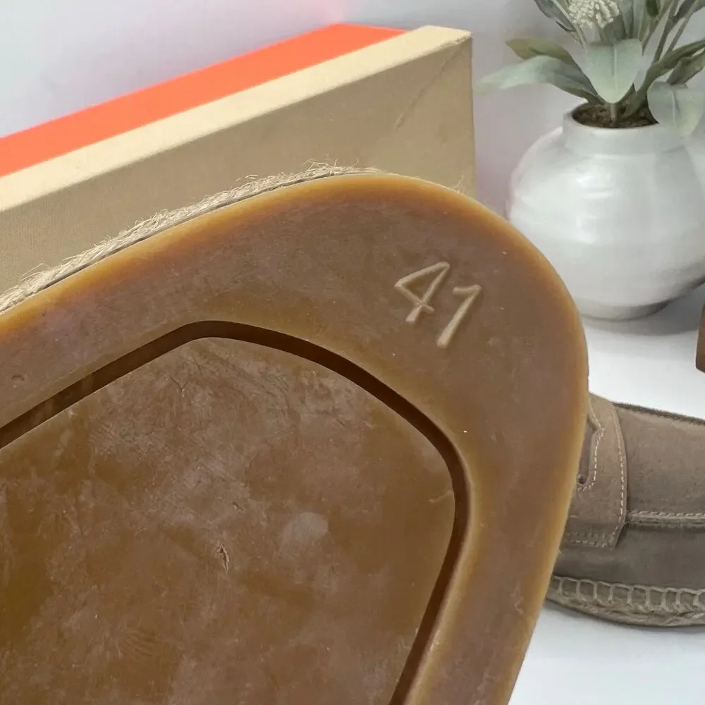 Castañer Nacho Espadrille Suede Loafer Vision Taupe Men 8/EU 41 NWB